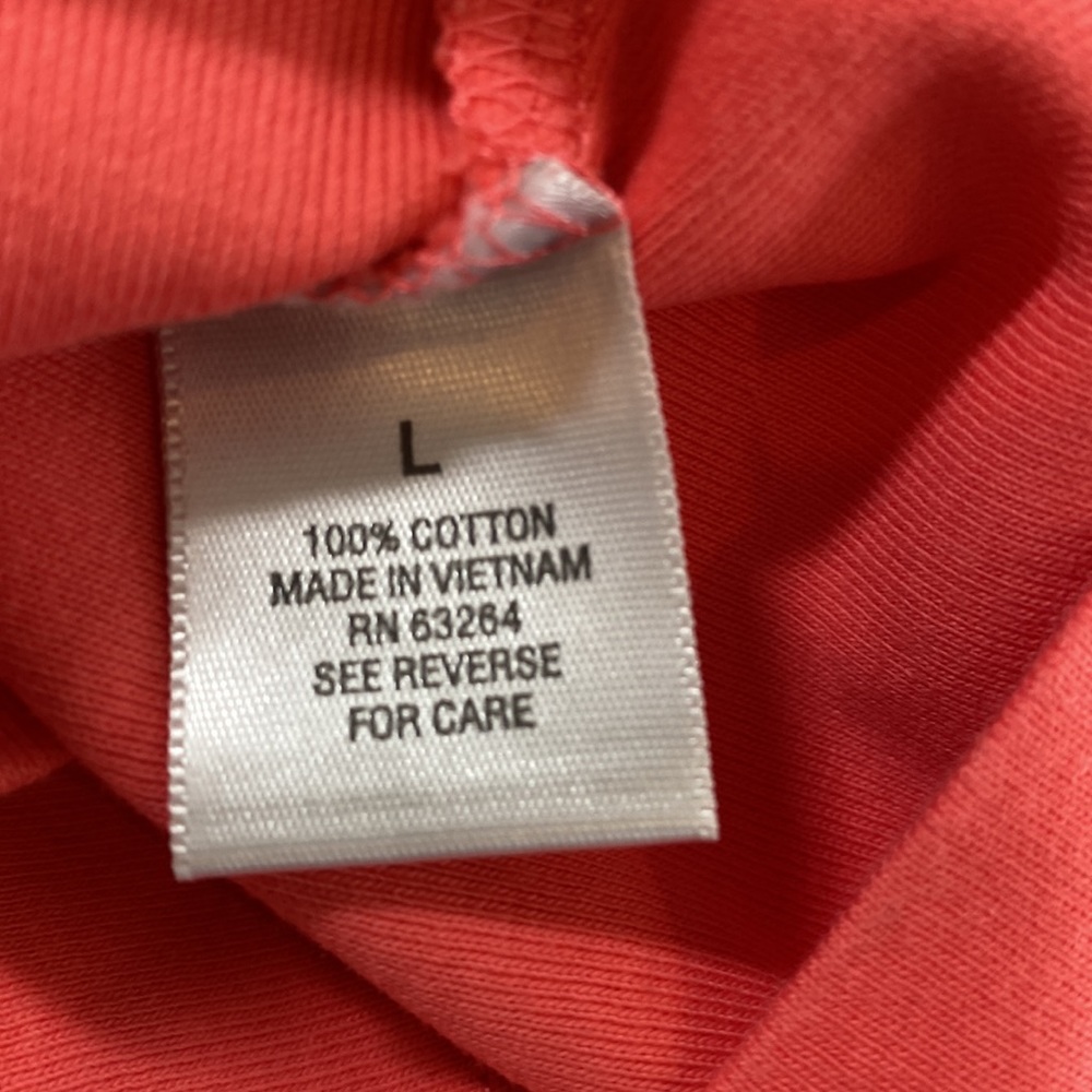 Dress barn light coral T-shirt with stud trimmed scoop neck. - Picture 6 of 7